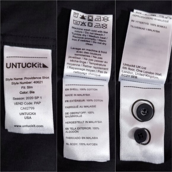 Rare UNTUCKit Mens Large Providence Friars Black Slim Fit LS Button Up Shirt - Picture 12 of 14